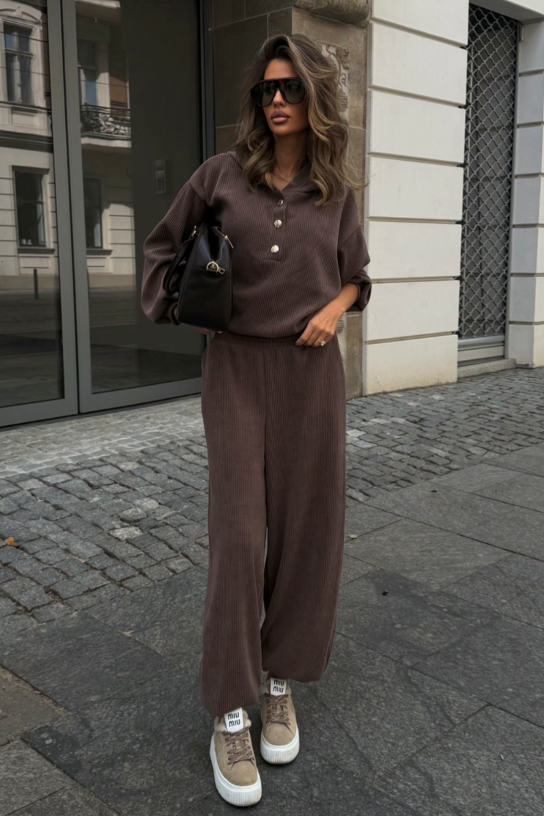 Komplet bluza ze spodniami LaBalancia Venice ciemne fango