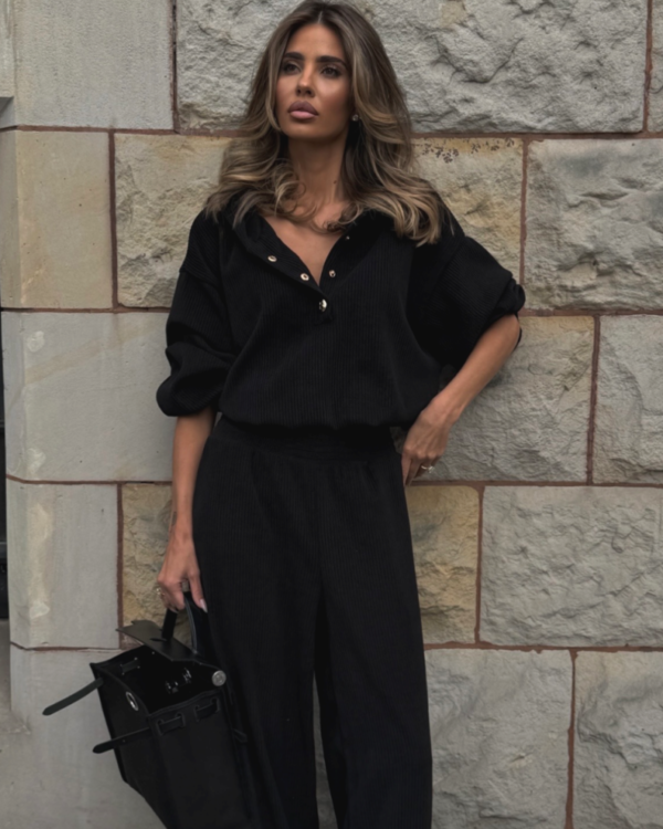 Komplet bluza ze spodniami LaBalancia Venice czarny