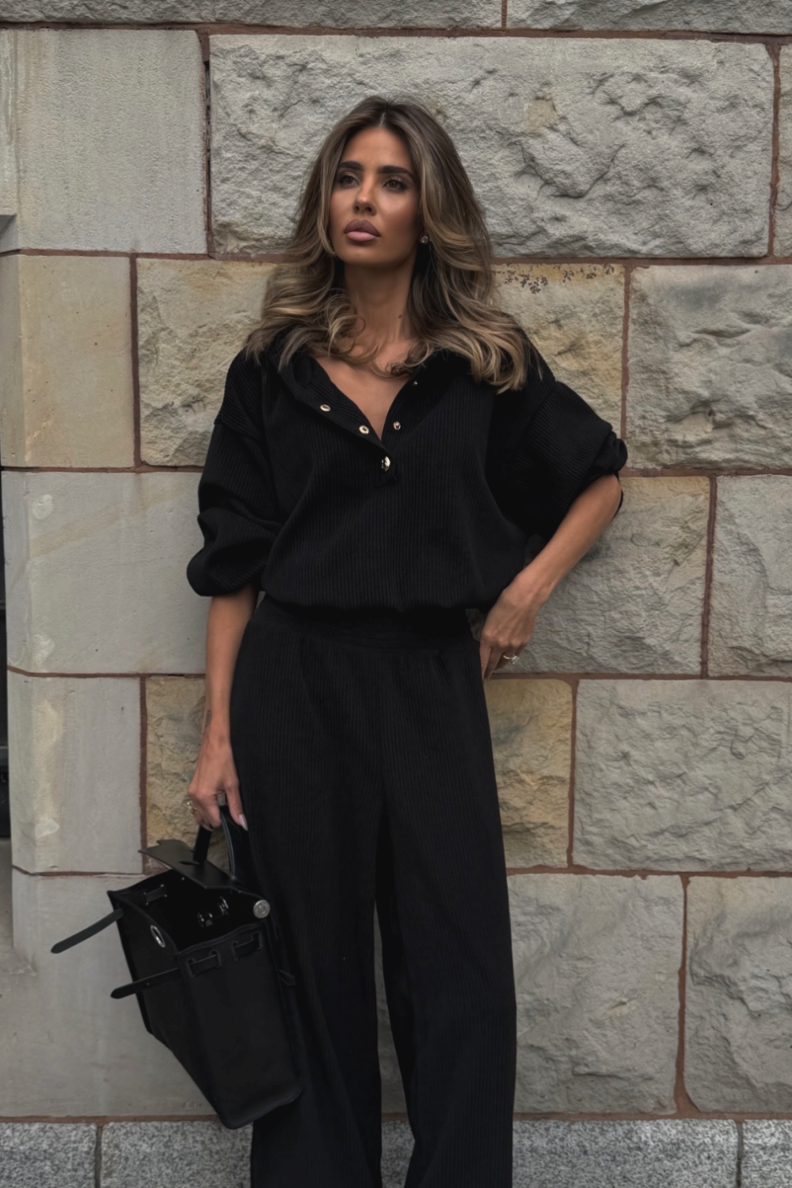 Komplet bluza ze spodniami LaBalancia Venice czarny