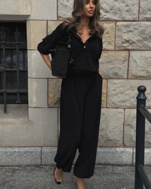 Komplet bluza ze spodniami LaBalancia Venice czarny