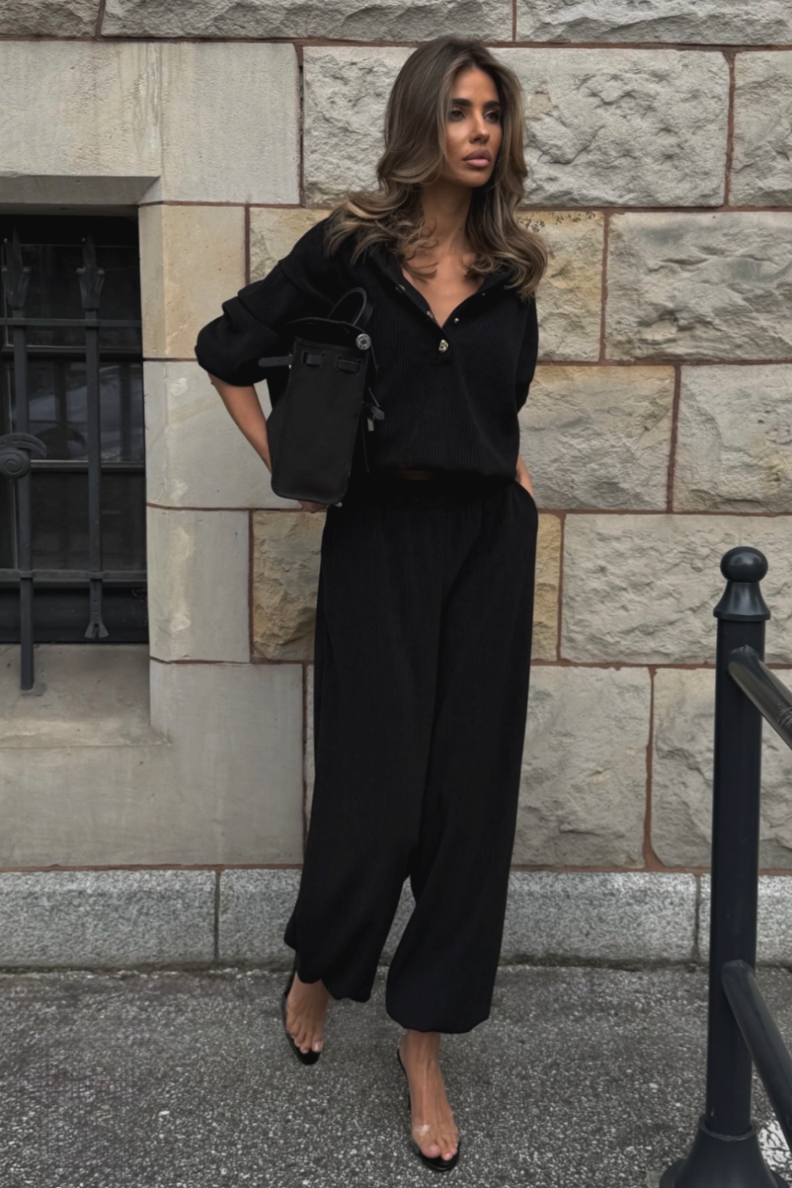 Komplet bluza ze spodniami LaBalancia Venice czarny