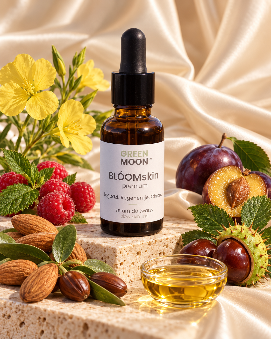 Serum do skóry suchej z koenzymem Q10 BLÓOMskin premium Green Moon