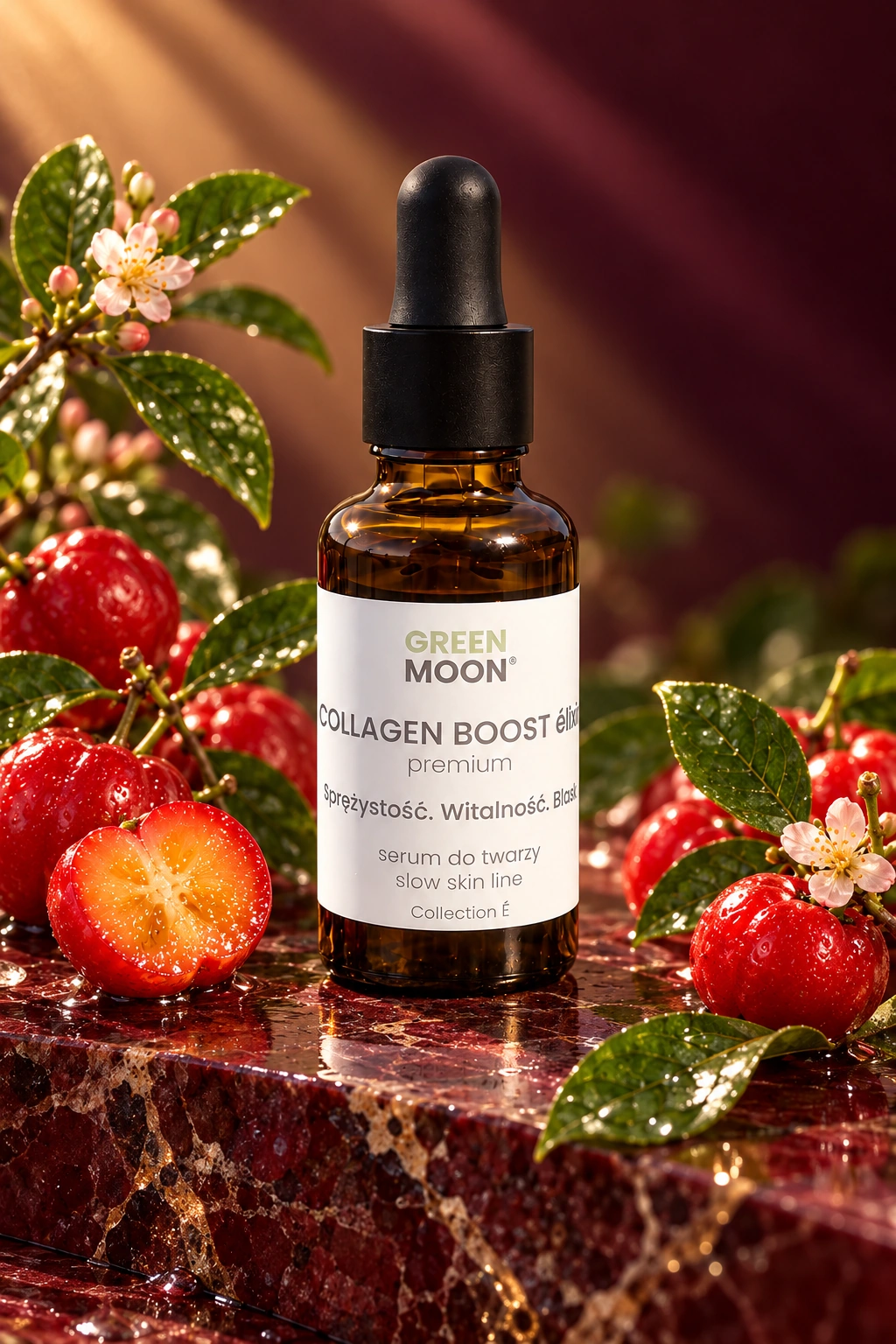 Serum do twarzy z kolagenem i witaminą C COLLAGEN BOOST élixir premium Green Moon