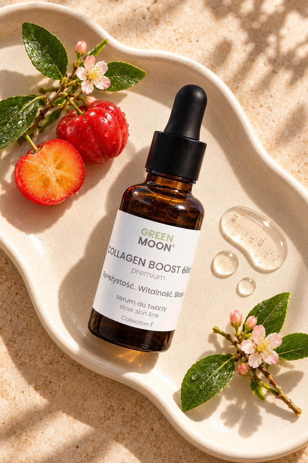 Serum do twarzy z kolagenem i witaminą C COLLAGEN BOOST élixir premium Green Moon