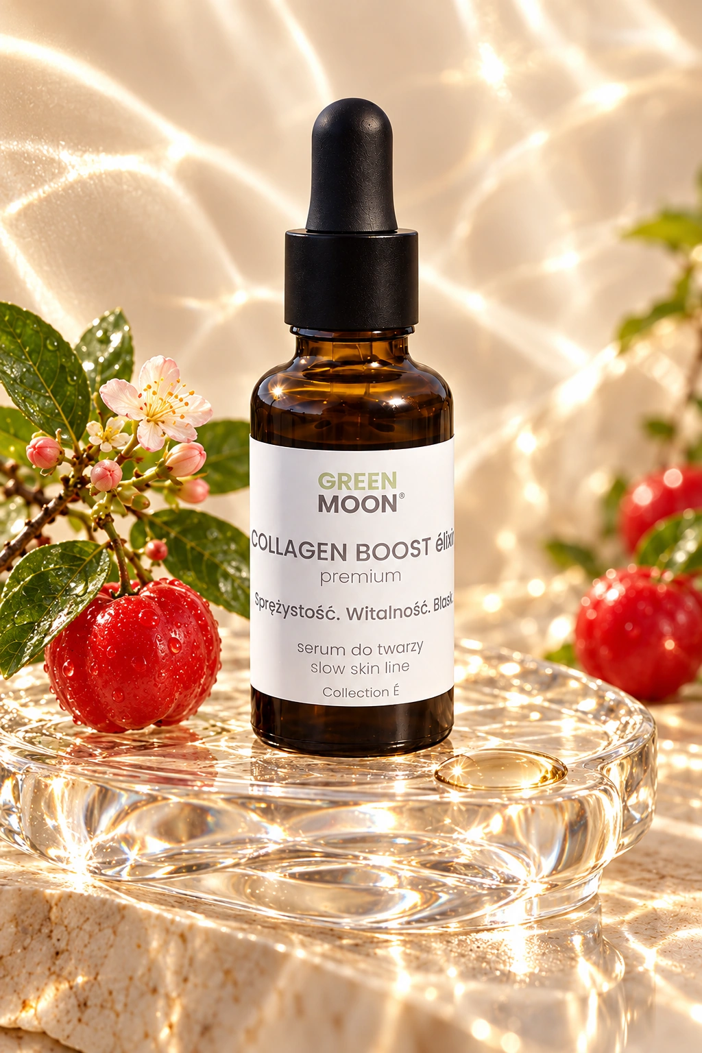 Serum do twarzy z kolagenem i witaminą C COLLAGEN BOOST élixir premium Green Moon