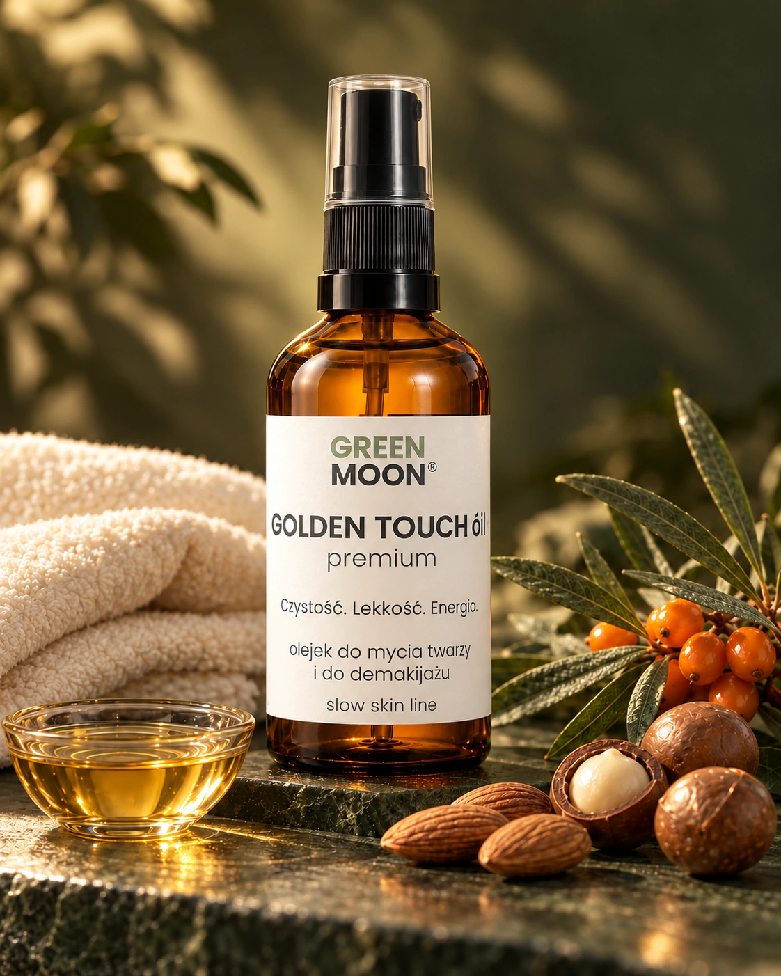 Olejek do mycia twarzy i demakijażu GOLDEN TOUCH óil premium Green Moon