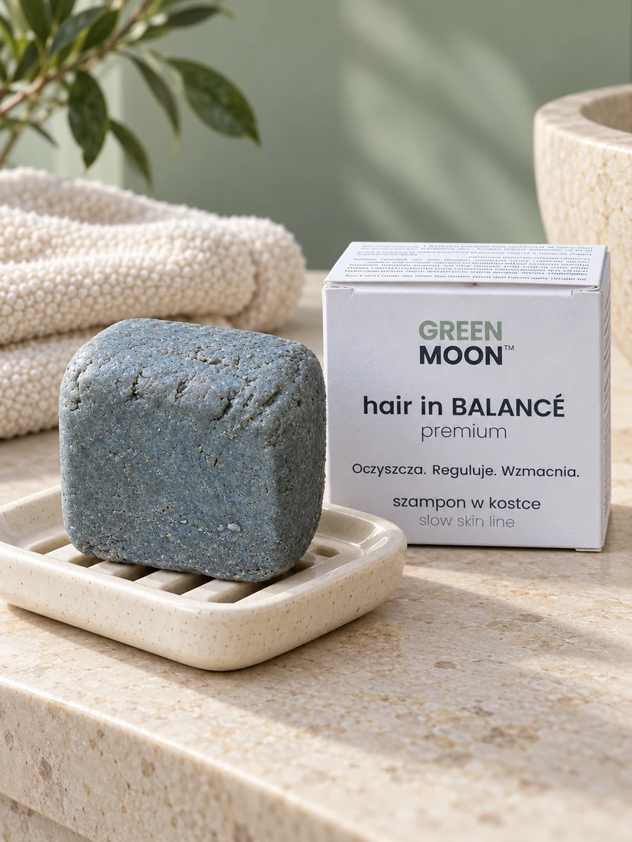 Szampon w kostce do codziennej pielęgnacji włosów hair in BALANCÉ premium Green Moon