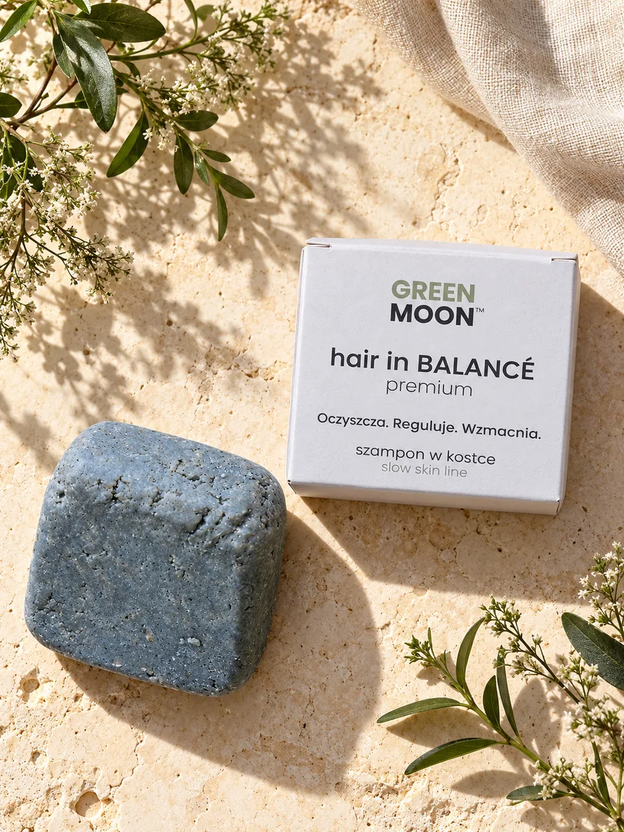 Szampon w kostce do codziennej pielęgnacji włosów hair in BALANCÉ premium Green Moon