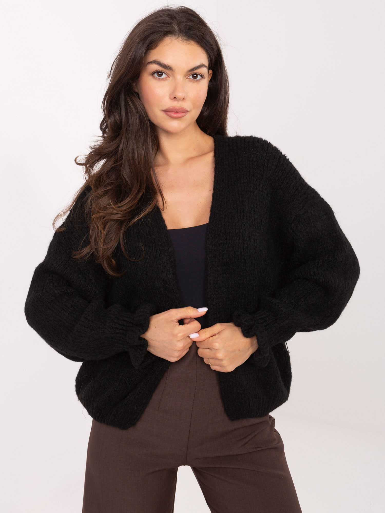 Sweter kardigan oversize czarny