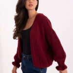 Sweter kardigan oversize bordowy