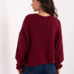Sweter kardigan oversize bordowy