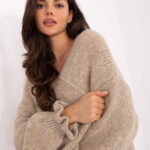 Sweter kardigan oversize beżowy