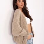 Sweter kardigan oversize beżowy