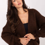 Sweter kardigan oversize ciemny brąz
