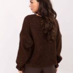 Sweter kardigan oversize ciemny brąz