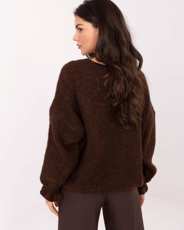 Sweter kardigan oversize ciemny brąz