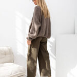 Sweter kardigan oversize ciemny beż