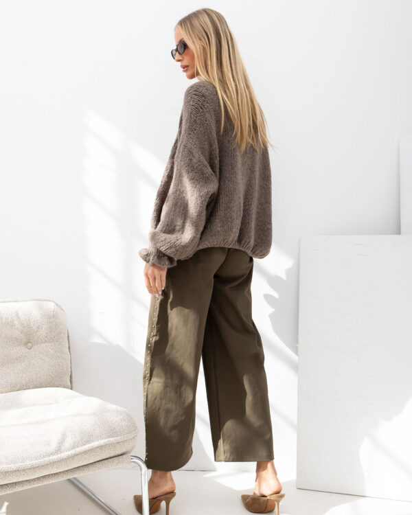 Sweter kardigan oversize ciemny beż