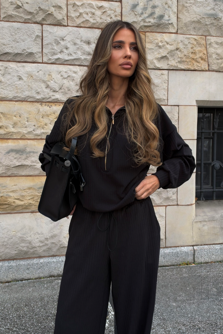 Komplet bluza ze spodniami LaBalancia Muse czarny