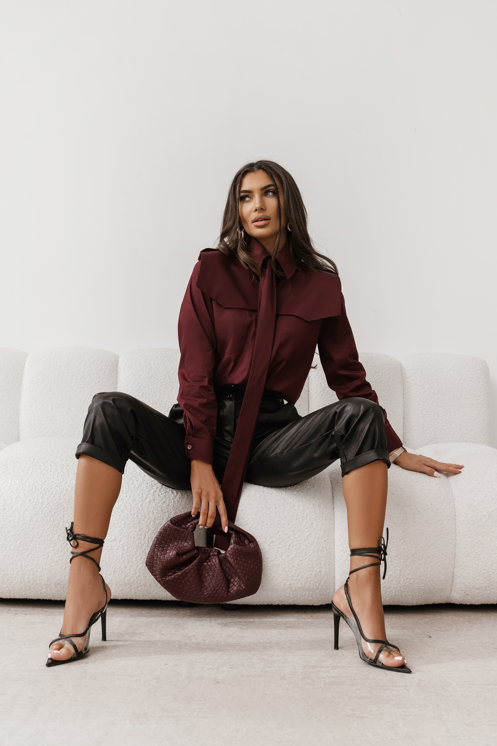 Elegancka koszula LaBalancia Milo bordo