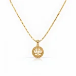 Pozłacany 24k złotem naszyjnik ze znakiem zodiaku Waga