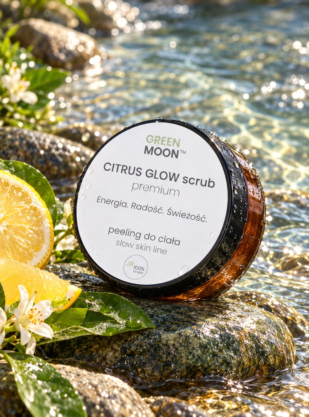 Peeling cukrowo-solny do ciała, grejpfrut CITRUS GLOW scrub premium Green Moon
