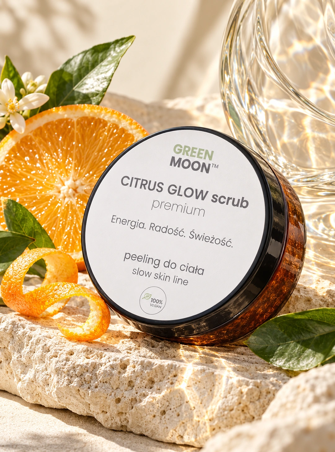 Peeling cukrowo-solny do ciała, grejpfrut CITRUS GLOW scrub premium Green Moon