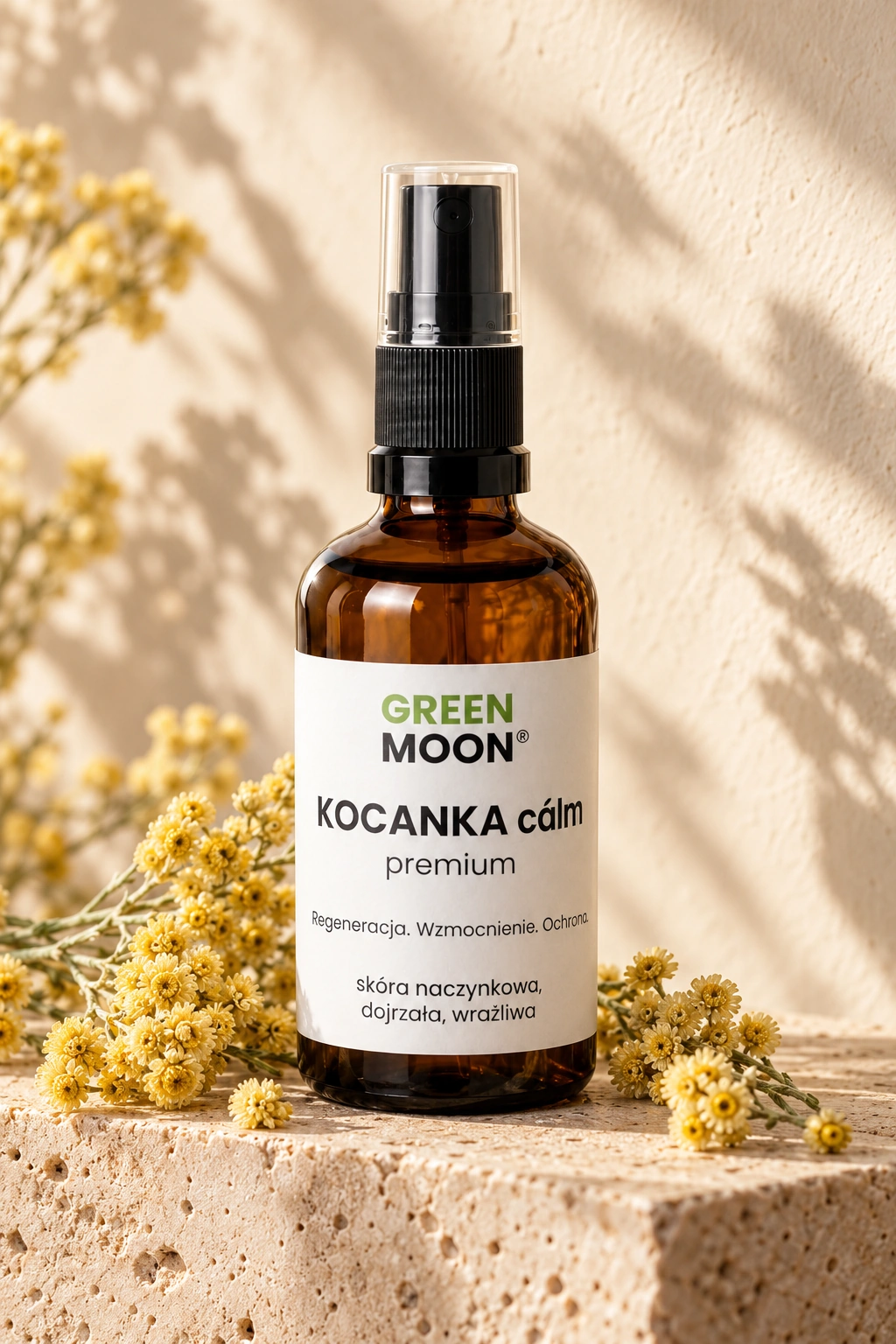 Mgiełka do skóry naczynkowej, wrażliwej i dojrzałej KOCANKA cálm premium Green Moon