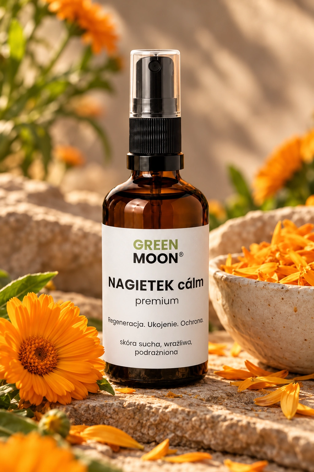 Mgiełka do skóry suchej, wrażliwej i podrażnionej NAGIETEK cálm premium Green Moon