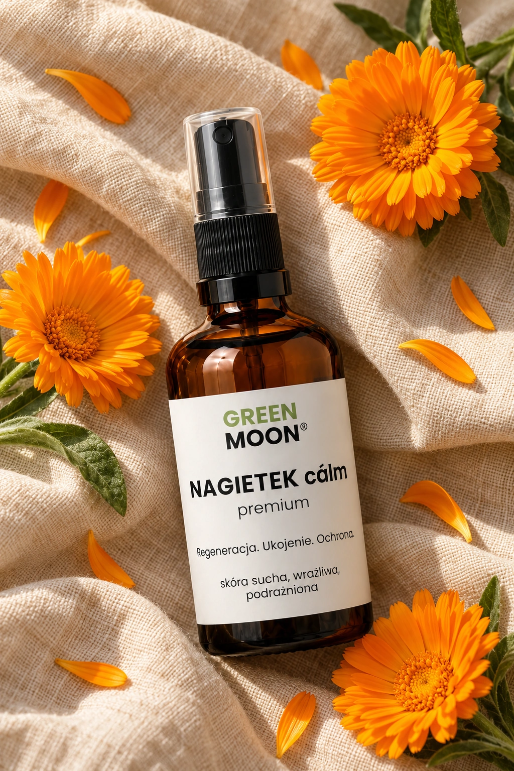 Mgiełka do skóry suchej, wrażliwej i podrażnionej NAGIETEK cálm premium Green Moon