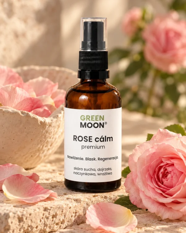 Mgiełka do skóry suchej, wrażliwej i naczynkowej ROSE cálm premium Green Moon