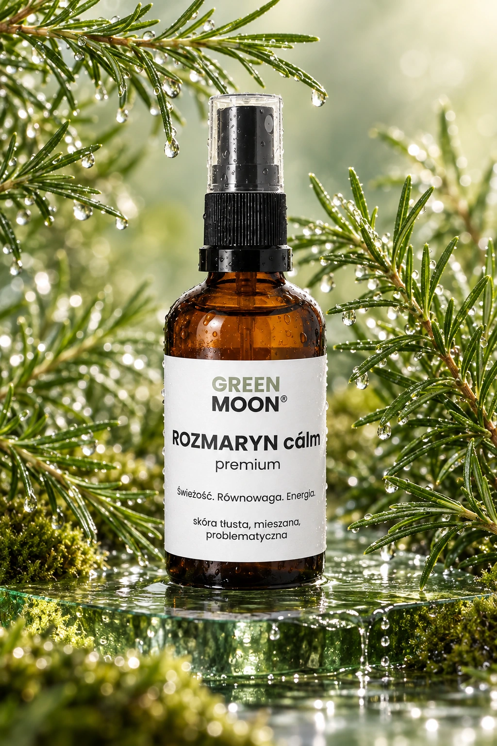 Mgiełka do skóry tłustej, mieszanej i włosów przetłuszczających się ROZMARYN cálm premium Green Moon