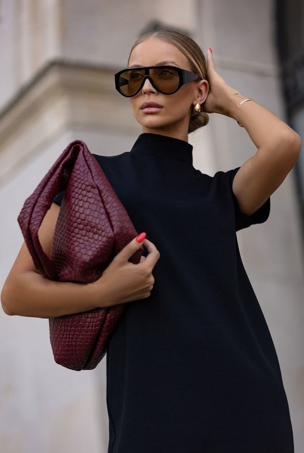 Elegancka dzianinowa sukienka Kler IVON czarny