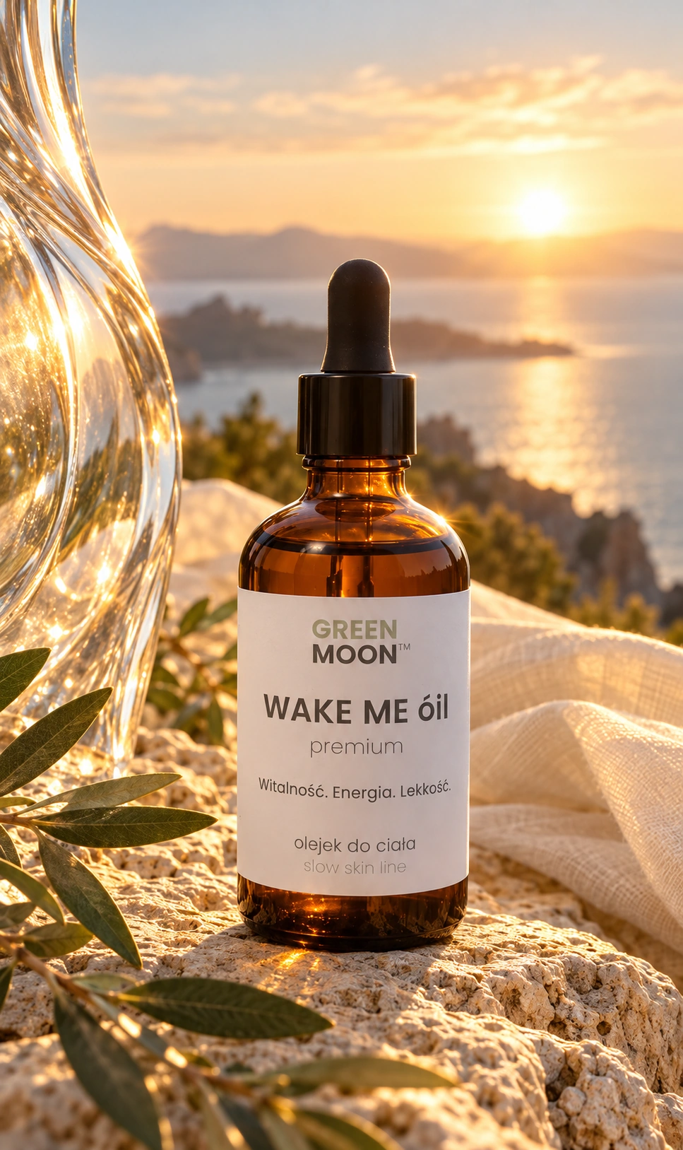Olejek do ciała z wit. E WAKE ME óil premium Green Moon
